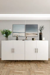 Givayo Mobilya  Peri Konsol Beyaz Gümüş - 3