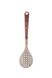 Kıtchen Tools Silikon Lüx Delikli Kevgir Vizon Kahve Renk  YK1379 - 1