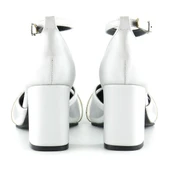 Erkan Saçmacı Molly Gümüş Saten Taşlı Fileli Kalın Topuklu Ayakkabı - 3