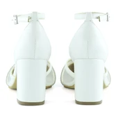 Erkan Saçmacı Molly Beyaz Taşlı Fileli Kalın Topuklu Abiye Gelinlik Ayakkabı - 3