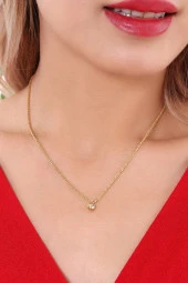 Kadın  Göz Taşlı  Zincir  Kolye Çelik thumbnail 2