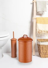 The Mia Prizma Çöp Kovası & Tuvalet Fırçası Seti Terracota - 2