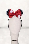 Minnie Mouse Payetli Kırmızı Taç - 1