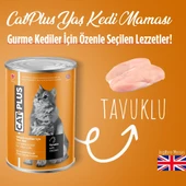 CatPlus Sos İçinde Et Parçacıklı Tavuklu Yetişkin Kedi Konserve Yaş Mama 400 Gr x 6 Adet - 2