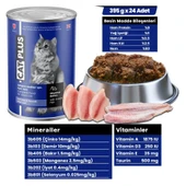 CatPlus Pate İçinde Et Parçacıklı Okyanus Balıklı Yetişkin Kedi Konserve Yaş Mama 395 Gr x 24 Adet - 1