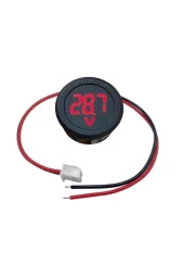 Voltmetre DC 4-100V Led Dijital Ekran Dairesel - Kırmızı - 1