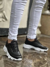 KB-707 Siyah Cilt Yüksek Taban Bağcıklı Günlük Erkek Ayakkabı thumbnail 1