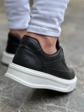 KB-006 Siyah Cilt Yüksek Taban Bağcıklı Günlük Erkek Ayakkabı thumbnail 3