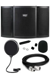 Midex PF-50B Mikrofon Ses Yalıtım İzolasyon Paneli METAL 35x22 cm Filtre Kablo Sünger Hediye) - 1