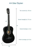 Midex CG-270BK Siyah Klasik Gitar 4/4 Yetişkin Boy Sap Ayarlı Full Set thumbnail 3