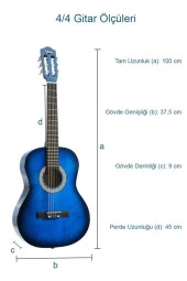 Midex CG-270BL Klasik Gitar 4/4 Yetişkin Boy Sap Ayarlı Full Set - 3