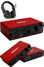 Midex GLX-800RD-H Üst Segment Usb Stüdyo Ses Kartı 2 Giriş 2 Çıkış 24bit/192kHz (Kulaklık kablo Dahil) thumbnail 2