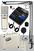 Midex CX1 Mixer Set Condenser Mikrofon Ses Kartlı Mikser + Stand + Filtre thumbnail 1