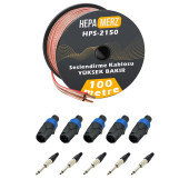 Hepa Merz Connection Paket-14 Hoparlör Kablosu Jack Speakon Konnektör Paketi - 1