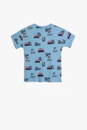 Koton Erkek Bebek Tişört Kısa Kollu Bisiklet Yaka Şehir Baskı Detaylı Pamuklu - 2