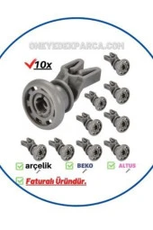 Arçelik 6381 HIT Bulaşık Makinesi Ray Tekeri Üst Sepet Tekerleği Takımı - 1