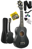 Midex UKX-901 BK Siyah Soprano Ukulele (Askı Çanta Metod Pena) - 1