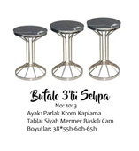 Brc zigon 13381 Bufalo Model Siyah Mermer Temper cam GÜMÜŞ Kaplama Metal Ayak thumbnail 1