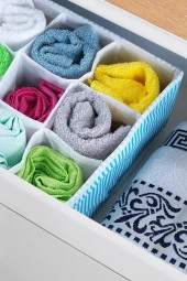 Home 12 Bölmeli Çekmece İçi Düzenleyici | Organizer Beyaz/Mavi thumbnail 1