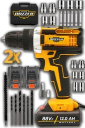 Dozzer Alman 14.4 V 2 Ah Süper Seri Çift Çelik Şanzuman 2 Akülü Darbeli Akülü Vidalama Matkap Şarjlı Matkap - 1