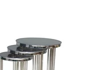 Brc Zigon 13383 C Model Düz Siyah Temper cam GÜMÜŞ Kaplama Metal Ayak El Yapım thumbnail 4