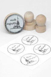 Kişiye Özel Kitap Mührü İsim Yazılı Kitap Mührü ve Istampa Set R5814-08 - 6