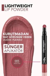 Flormar Hafif Yapılı Mat Dudak Pudrası (Pembe) - Lightweight Lip Powder - 005 Perfection - 8682536007474 thumbnail 4