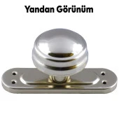 Mandal Aynalı Kapı Tokmağı Topuzu Çekme Kolu Metal Tokmak Nikel thumbnail 2