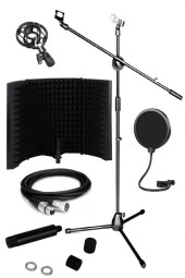 Lastvoice PF-50B Mikrofon Ses Yalıtım Paneli + Stand Kablo Filtre Seti  - 2