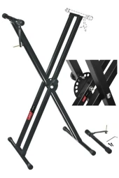 Lastvoice Ks-04D Çift Profilli 7 Kademeli Üst Segment Org Sehpası Standı Ayağı (Sabitleme Kayışlı) thumbnail 1