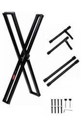 Lastvoice Ks-04D Çift Profilli 7 Kademeli Üst Segment Org Sehpası Standı Ayağı (Sabitleme Kayışlı) thumbnail 2