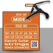 Midex EGX-30C Elektro Gitar Teli Takımı Pena ve Kapo (Capo) Seti - 2