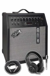 Midex MGA-50HD Elektro Gitar Amfisi 50 Watt USB Bluetooth Şarjlı 4 girişli (Kulaklık ve Kablo Dahil) - 2