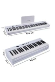 Midex PLX-100WH-ST Taşınabilir Dijital Piyano Tuş Hassasiyetli 88 Tuş Bluetooth Şarjlı (STAND Sustain Kulaklık Çanta Metod) thumbnail 4