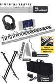 Midex PLX-100WH-ST Taşınabilir Dijital Piyano Tuş Hassasiyetli 88 Tuş Bluetooth Şarjlı (STAND Sustain Kulaklık Çanta Metod) thumbnail 3