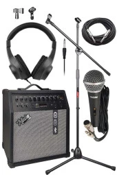 Midex MGA-50-PAK Elektro Gitar Amfisi 50 Watt USB Bluetooth Şarjlı 4 girişli (Mikrofon Kulaklık Stand Kablo) - 2