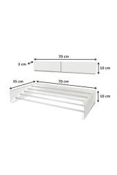 Design Kurutmalık Çamaşır Askısı - Duvara Monte, Katlanabilir Çamaşırlık - (BEYAZ-70CM) - 4