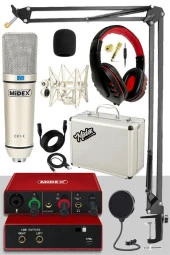 Midex CX1 Mikrofon + GLX-500 PRO Ses Kartı + RS-30 Stereo Kulaklık Kayıt Ekipmanı - 1