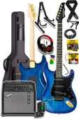 Midex GLC-40BL-50AMP Elektro Gitar Seti 50 WATT Şarjlı BT Amfi Kulaklık ve Full SET thumbnail 1
