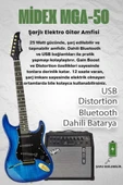 Midex GLC-40BL-50AMP Elektro Gitar Seti 50 WATT Şarjlı BT Amfi Kulaklık ve Full SET thumbnail 2