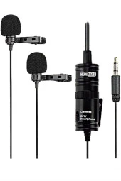 Hepa Merz HM-156 PRO Çiftli Yaka Mikrofonu Kamera Pc Telefon Röportaj (Android-İos Mac) - 1