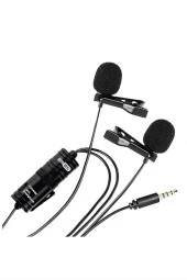 Hepa Merz HM-156 PRO Çiftli Yaka Mikrofonu Kamera Pc Telefon Röportaj (Android-İos Mac) - 2