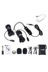 Hepa Merz HM-156 PRO Çiftli Yaka Mikrofonu Kamera Pc Telefon Röportaj (Android-İos Mac) - 3