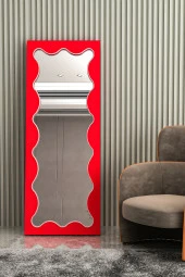 GİVAYO WOOD'SNEON LED IŞIKLI ÇERÇEVELİ KIRMIZI BOY AYNASI 160X55 thumbnail 2