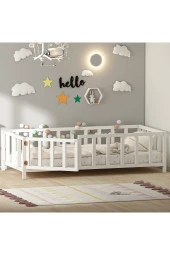 GİVAYO WOOD'STROY MONTESSORİ YATAK BEYAZ KAPILI - 1