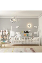 GİVAYO WOOD'SJOY MONTESSORİ YATAK BEYAZ KAPILI - 2