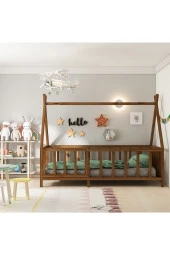 GİVAYO WOOD'S JOY MONTESSORİ YATAK CEVİZ KAPILI 100X200 - 2