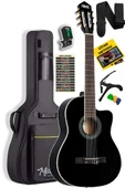 Midex MGX-100BK-BAG Üst Seviye Klasik Gitar 4/4 Sap Ayarlı Gül Klavye (Tuner Çanta Askı Capo Metod Pena) thumbnail 3