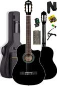 Midex MGX-100BK-BAG Üst Seviye Klasik Gitar 4/4 Sap Ayarlı Gül Klavye (Tuner Çanta Askı Capo Metod Pena) thumbnail 2