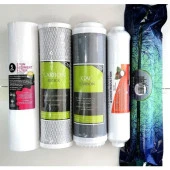 Aqualine Su Arıtma Filtre Seti 5'li Çift Karbon 80 Gpd Membran thumbnail 1